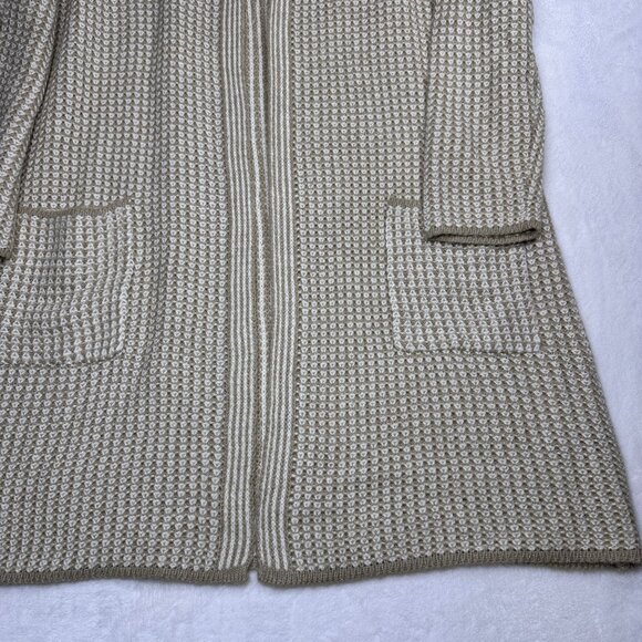 Fortune + Ivy Soft Chunky Longline Open Front Cardigan Knitted Beige/Cream Sz L - Picture 6 of 10